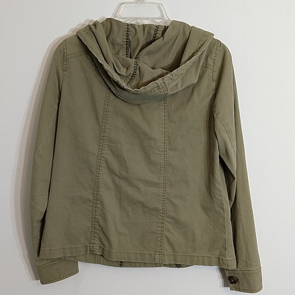 Dalia Collection Tan/Safari Hooded Jacket sz S - Picture 3 of 14